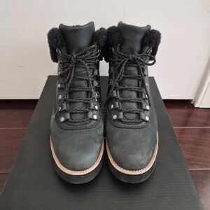 Black Fur-Lined Hiking Boots
